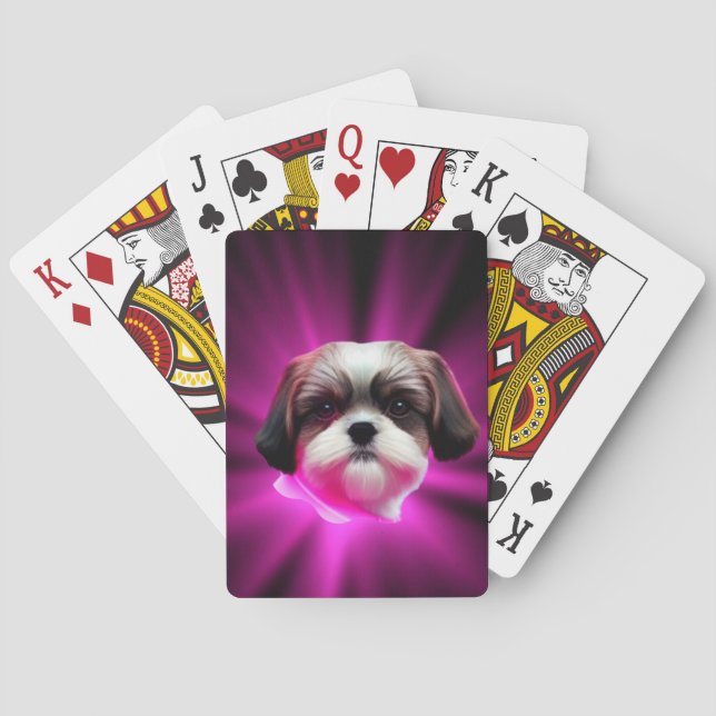 Purple Shih Tzu    Playing Cards (Back)