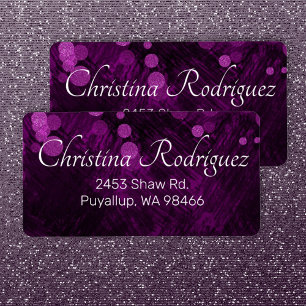 Purple Shimmery Lights Address Mailing Labels