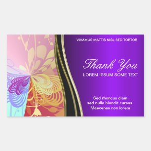 Purple Shine Abstract Thank You Sticker