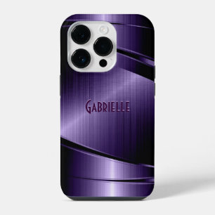 Purple Shiny Metallic Brushed Aluminium Look Case- iPhone 14 Pro Case
