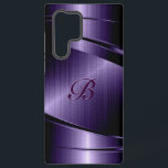 Purple Shiny Metallic Brushed Aluminium Look Samsung Galaxy Case<br><div class="desc">Shiny purple metallic brushed aluminium look. Custom and optional monogram. Cool masculine design. Available on other products. Metallic looking image and not real metal to metallic finish.</div>