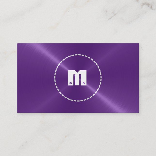 Purple Shiny Stainless Steel Metal Business Card (Front)