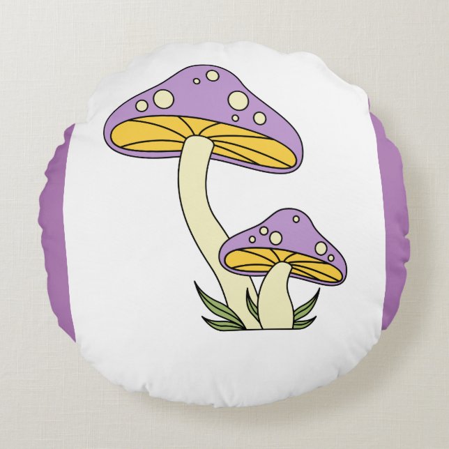 Purple Shroom Round Cushion (Front)