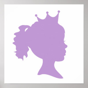 Purple Silhouette Princess T-shirts and Gifts Poster