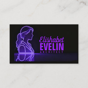 Purple Silhouette: Professional Reflection Business Card