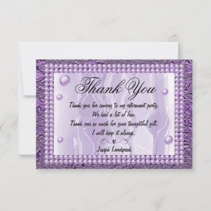 Purple Silk, Purple Pearls & Purple Foil Thank You Card