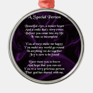 Purple Silk - Special Person poem Metal Ornament