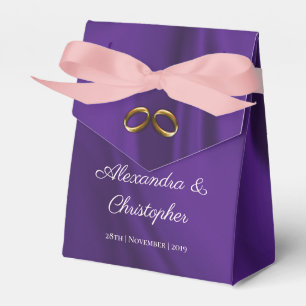 Purple Silk Wedding Favour Box