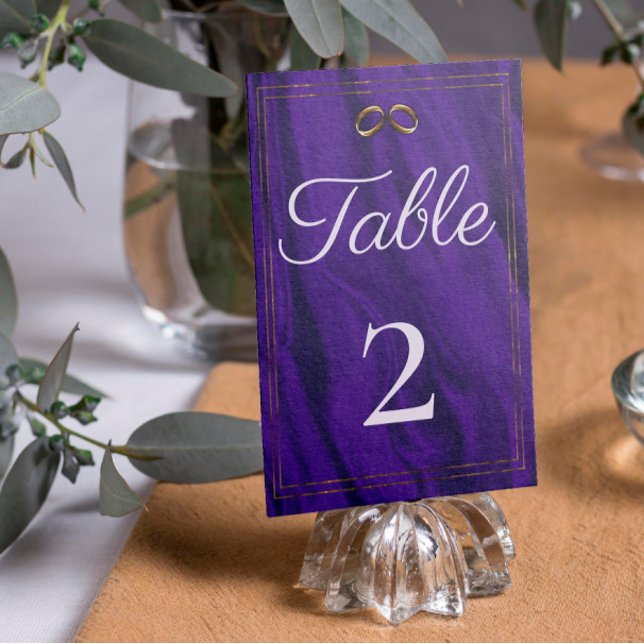 Purple Silk Wedding Table Number (Creator Uploaded)