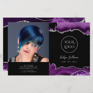 purple silver agate bifold brochure