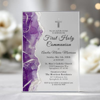 Purple Silver Agate First Holy Communion Girl