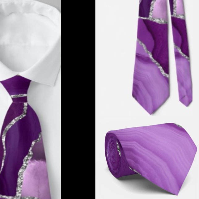 Purple Silver Agate Glitter Formal Neck Ties (Creator Uploaded)