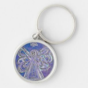 Purple Silver Angel Keychain