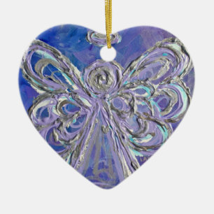 Purple Silver Angel Ornament
