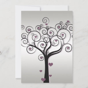 Purple Silver Black Post Wedding Celebration Invitation