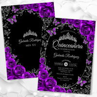 Purple Silver Black Quinceanera