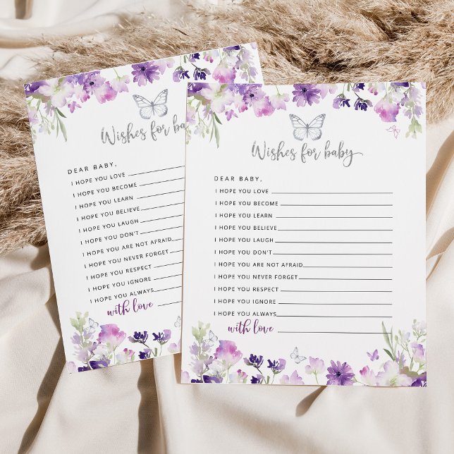 Purple silver butterfly wishes for baby (Creator Uploaded)