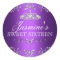 Purple Silver Damask & Tiara Sweet 16 Sticker