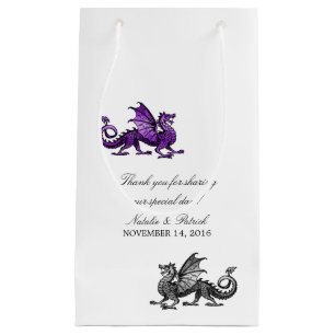Purple Silver Dragon Wedding Gift Bag
