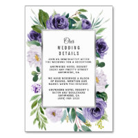 Purple Silver Floral Lilac Wedding Enclosure Cards
