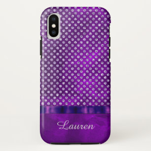 Purple Silver Gem iPhone X Case