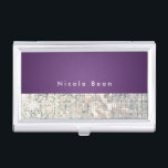 Purple Silver Glamour Sequins Business Card Holder<br><div class="desc">Purple Silver Glamour Sequins Business Card Holder. Customise with any text or leave it blank.</div>