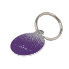 Purple Silver Glitter Girly Monogram Name