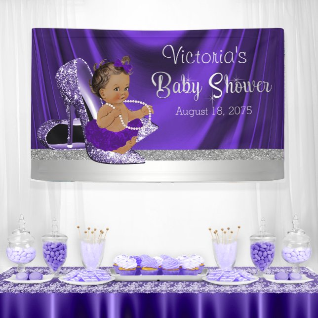 Purple Silver High Heel Shoe Ethnic Baby Banner (Creator Uploaded)