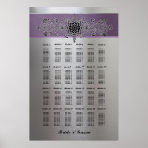 Purple Silver Metallic Large Seating Chart