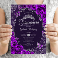 Purple Silver Quinceanera