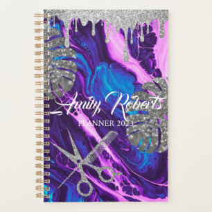 Purple Silver Sparkling Salon Planner