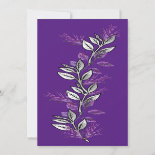 Purple & Silver Sprig Invitation