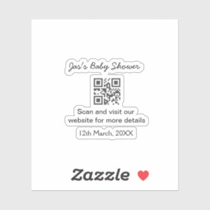 Purple simple baby shower q r code add name text