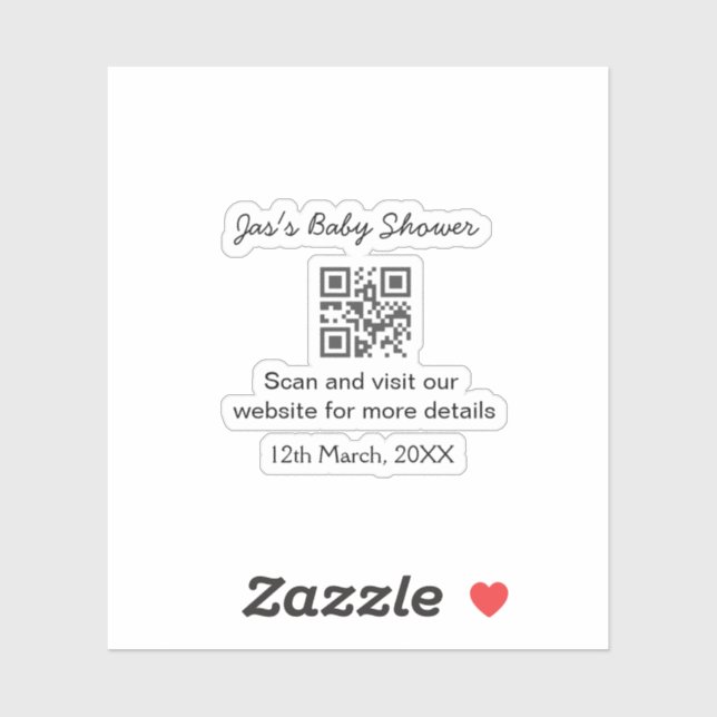 Purple simple baby shower q r code add name text (Sheet)