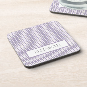 Purple Simple Chevron Beverage Coaster