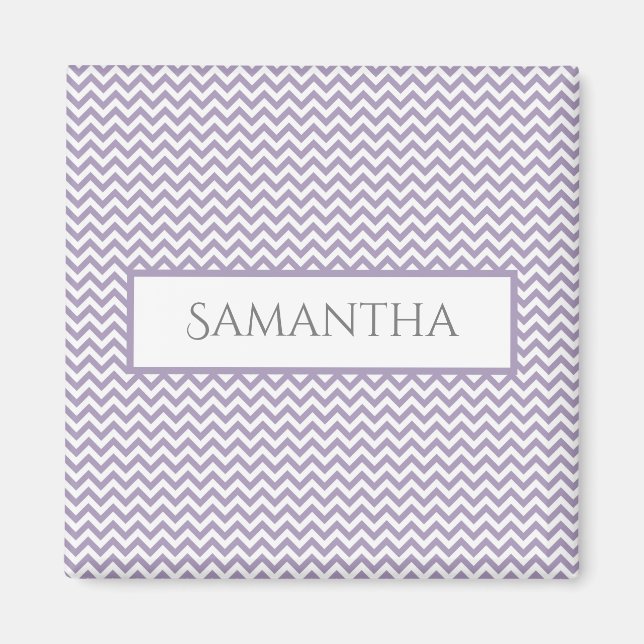 Purple Simple Chevron Personalised Magnet (Front)