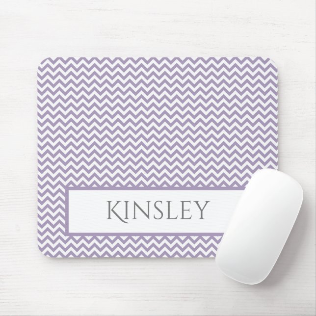 Purple Simple Chevron Personalised Mouse Pad (With Mouse)