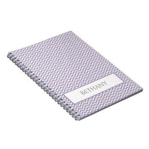 Purple Simple Chevron Personalised Notebook