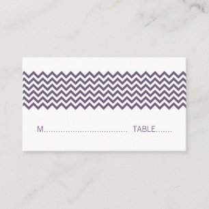 Purple Simple Chevron Place Card