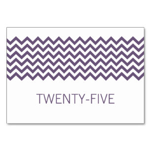 Purple Simple Chevron Table Card