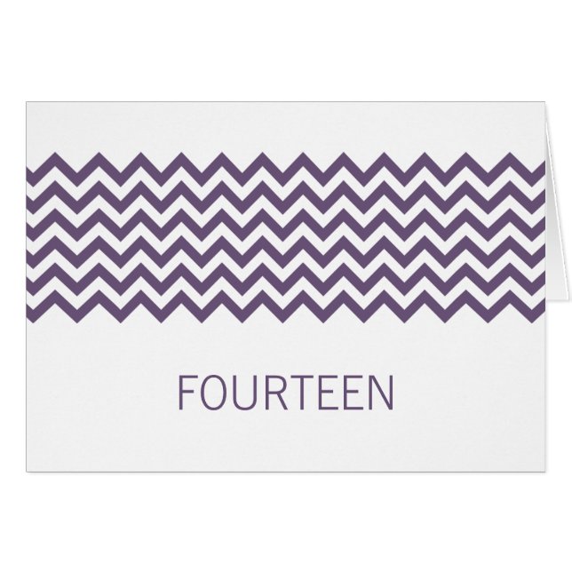 Purple Simple Chevron Table Number Card (Front Horizontal)