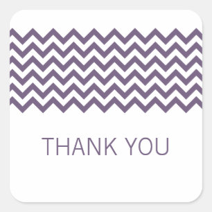 Purple Simple Chevron Thank You Stickers