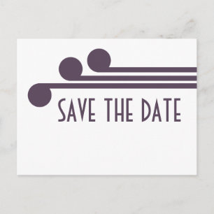 Purple Simple Deco Chic Save the Date Postcard