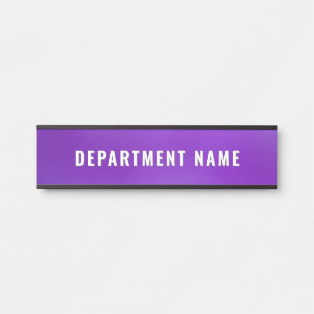 Purple 💜 Simple Department Name Door Sign (Front)