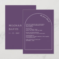 Purple Simple Elegant Modern Arch Wedding 
