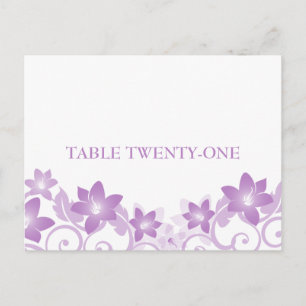 Purple Simple Floral Table Number Postcard