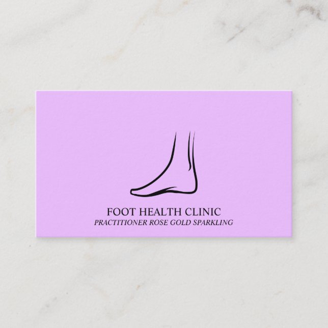 Purple Simple Foot Care Podiatry Practioner Doctor Business Card (Front)