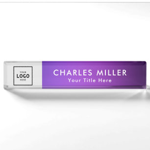 Purple Simple Modern Professional business logo Nameplate