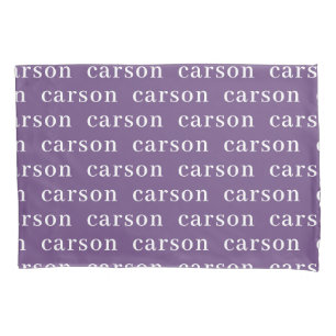 Purple Simple Personalised Repeating Name Pillowcase