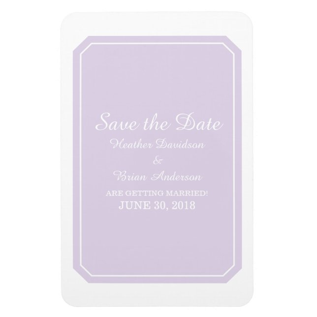 Purple Simply Elegant Save the Date Magnet (Vertical)